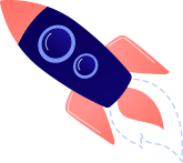 Rocket graphic representing innovation and growth