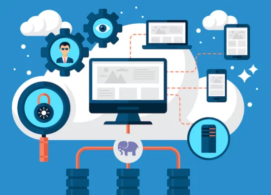 Visual representation of PHP's impact on modern web development with various devices.