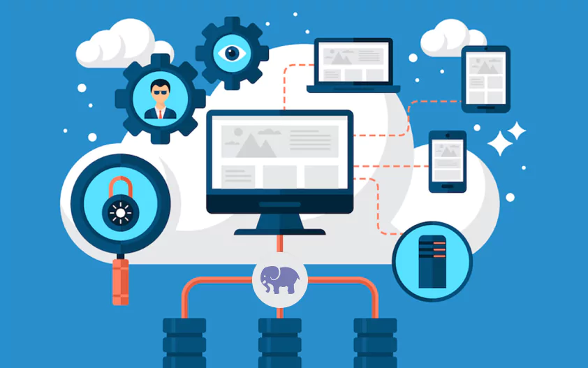 Visual representation of PHP's impact on modern web development with various devices.